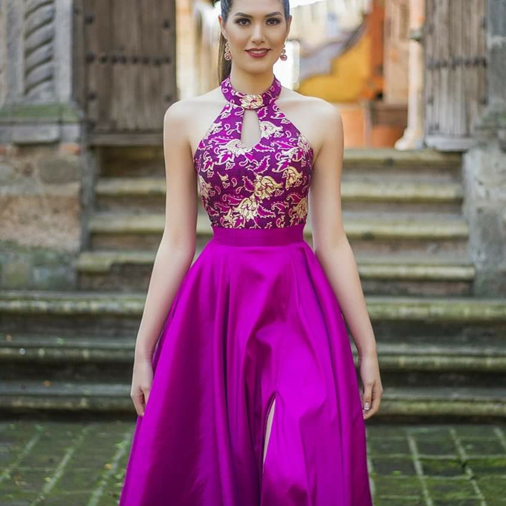 Bougainville w,gold Dress